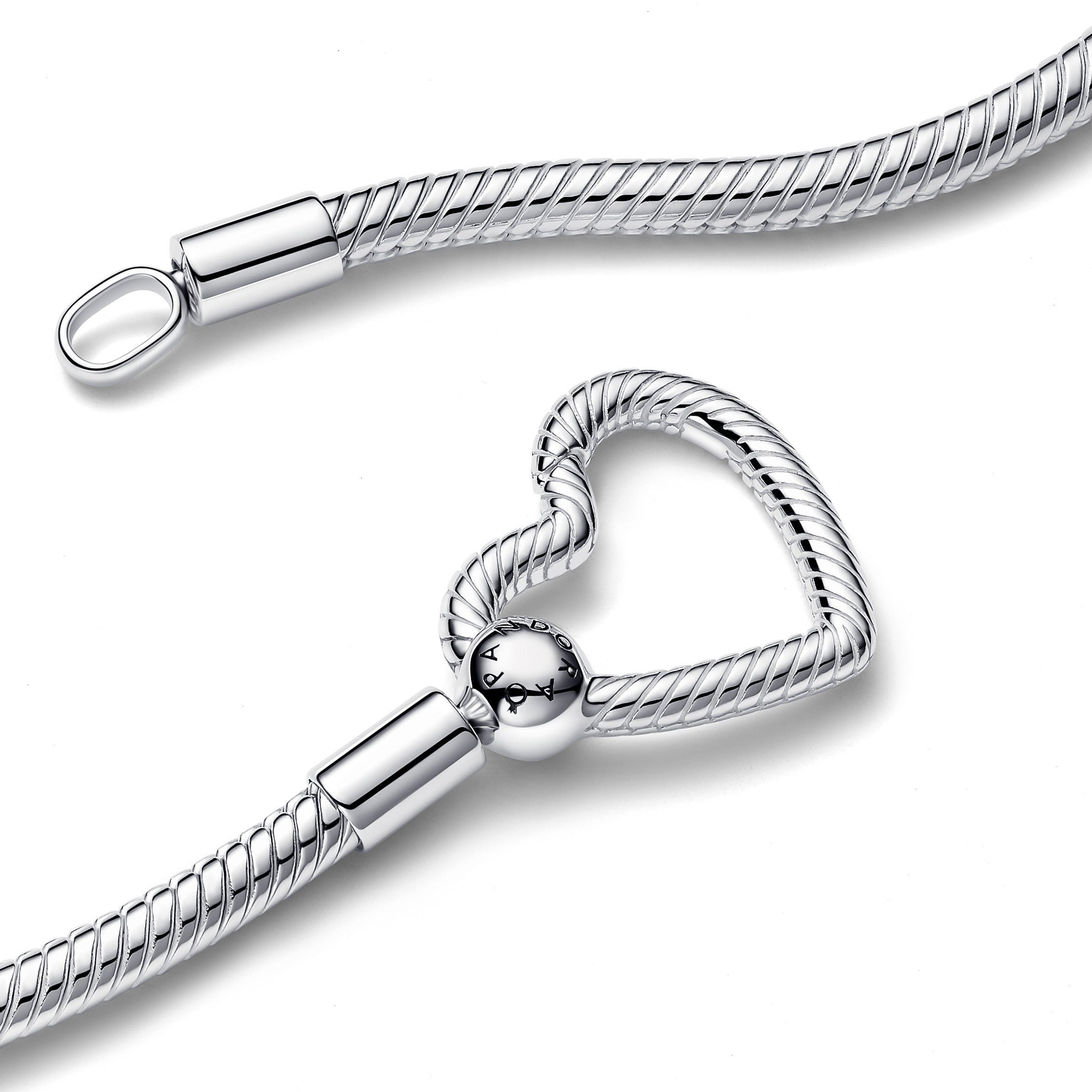 COLLANA PANDORA MAGLIA SNAKE CON CHIUSURA A CUORE