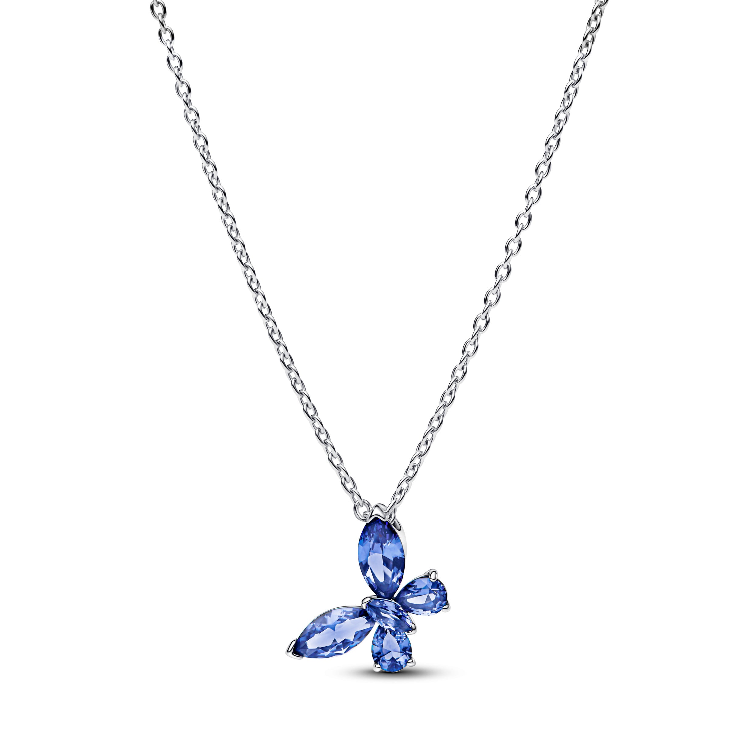 COLLANA PANDORA PENDENTE FARFALLA BLU