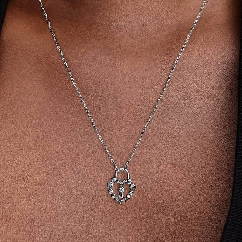 COLLANA PANDORA LUCCHETTO CUORE LUMINOSO