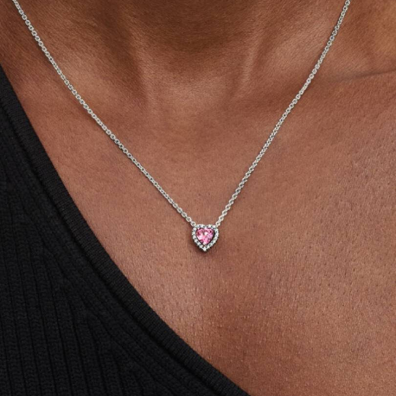 COLLANA PANDORA CUORE ROSA