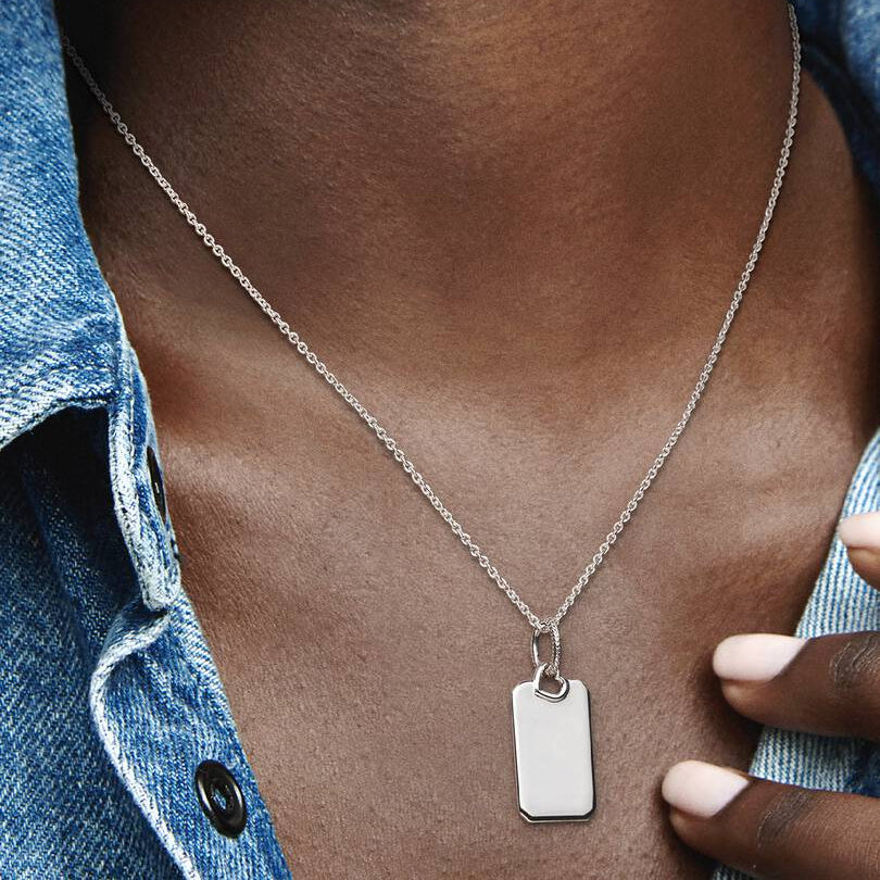 CHARM PANDORA PENDENTE MEDAGLIA RETTANGOLARE DA INCIDERE