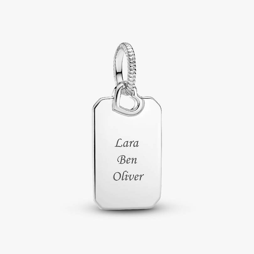 CHARM PANDORA PENDENTE MEDAGLIA RETTANGOLARE DA INCIDERE