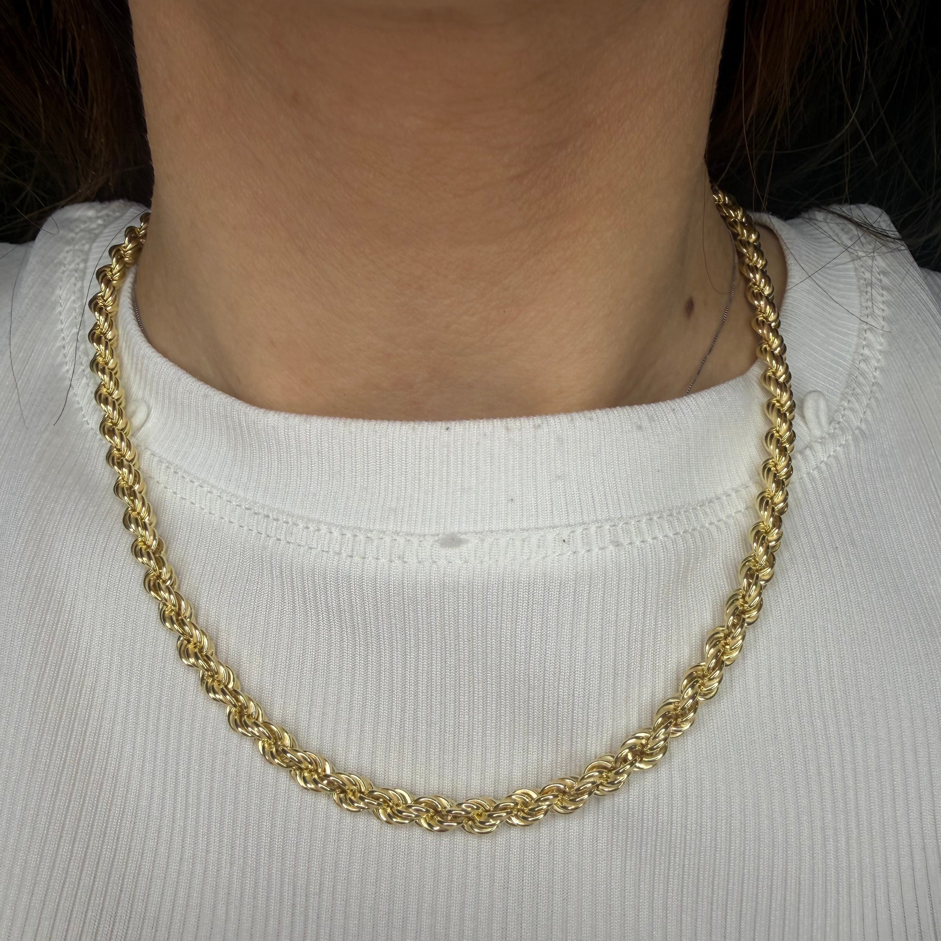 COLLANA UNISEX CORDA IN ARGENTO 925 DORATO