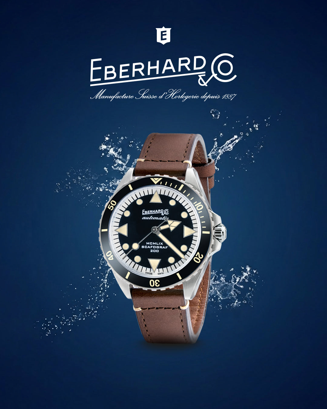 OROLOGIO EBERHARD SCAFOGRAF 300 MCMLIX BLACK DIAL |43MM|