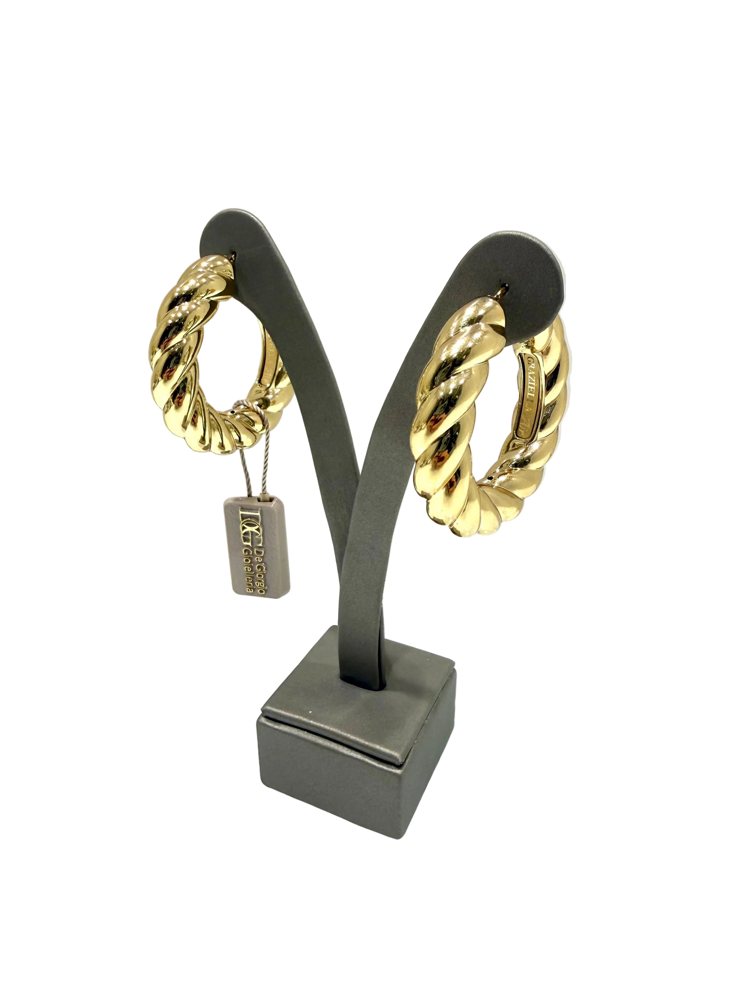 Orecchini a Cerchio Intrecciati in Oro Giallo 18KT (750) – Made in Italy