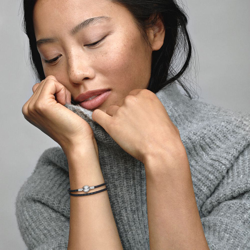 BRACCIALE PANDORA IN PELLE DOPPIO GIRO