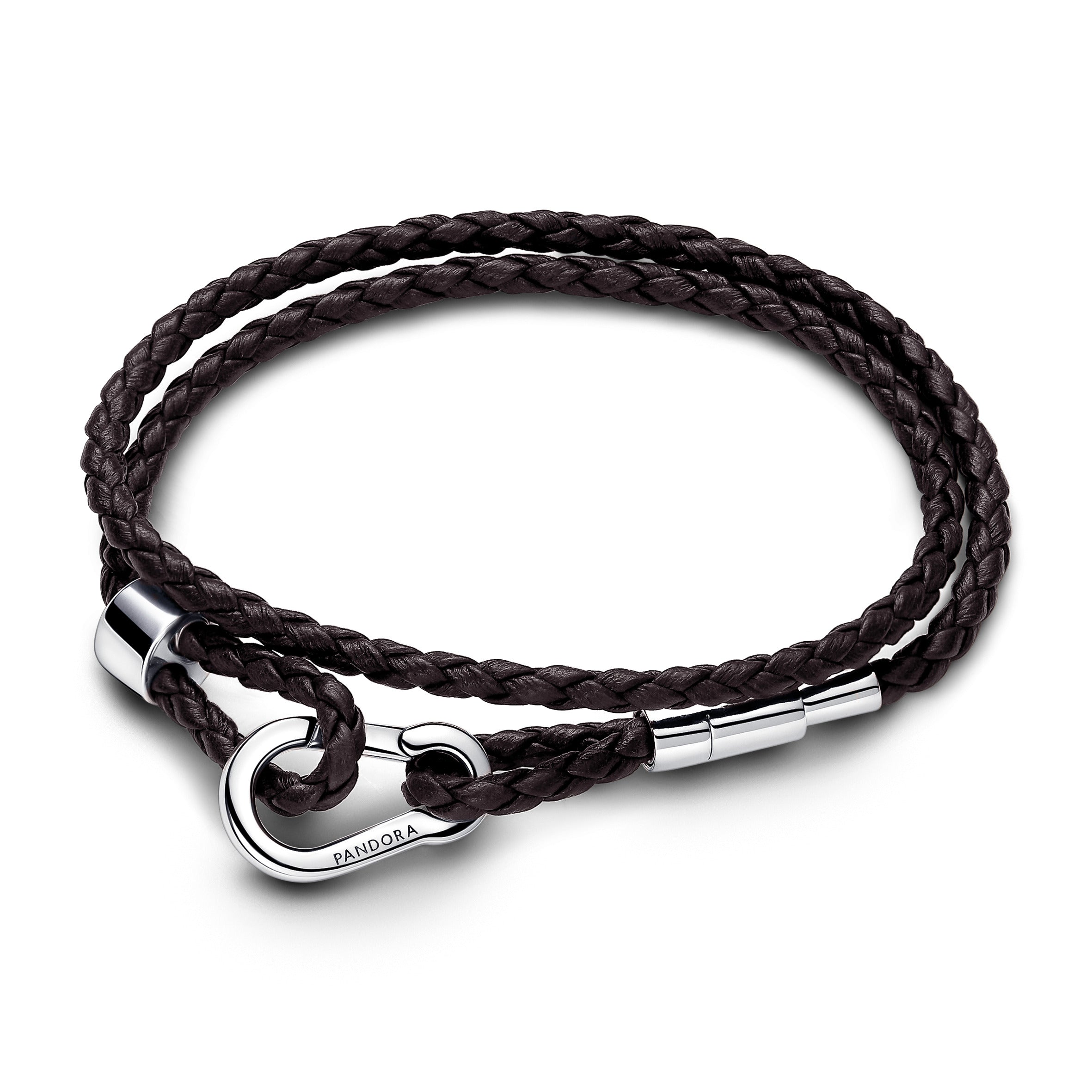 BRACCIALE PANDORA IN PELLE MARRONE DOPPIO GIRO