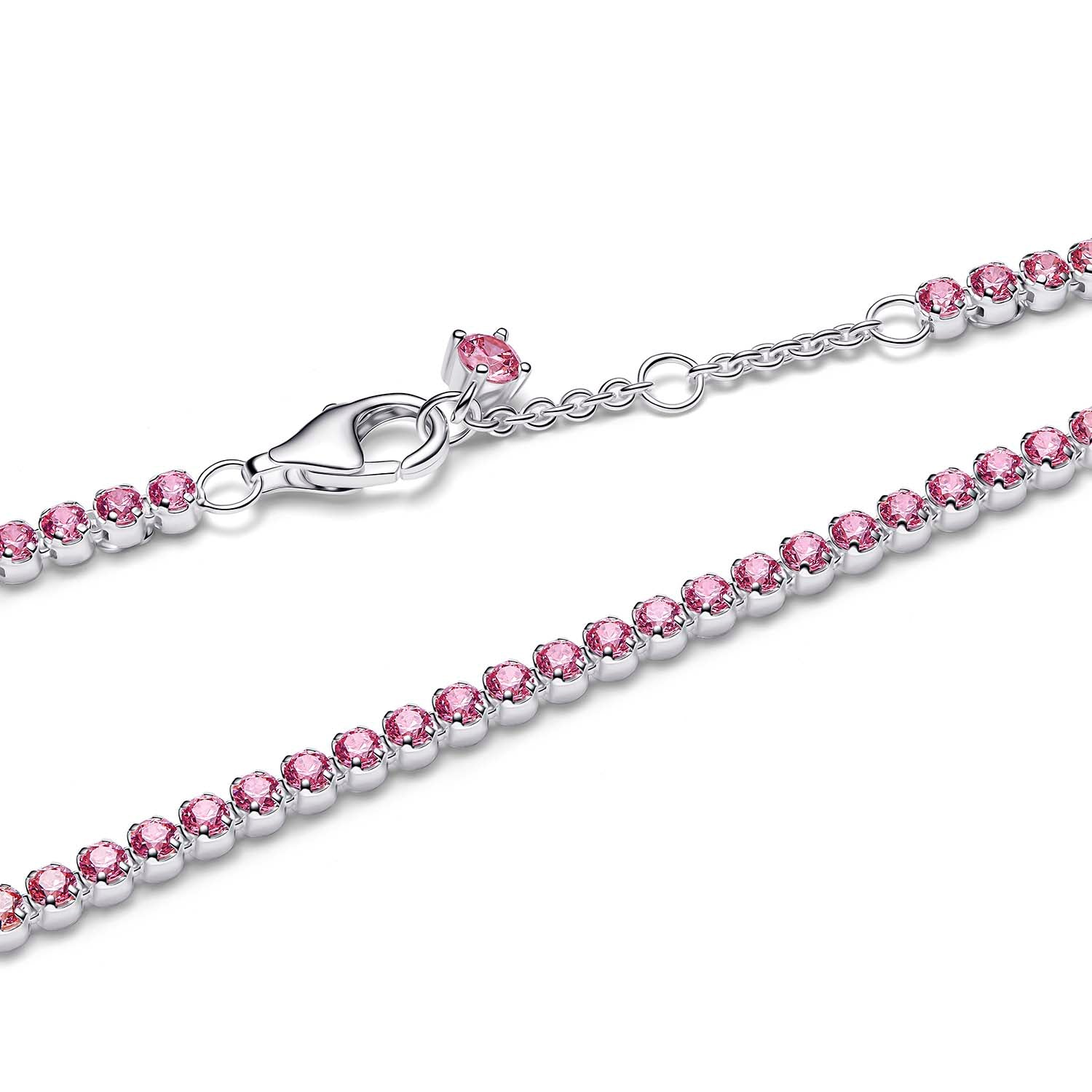 BRACCIALE PANDORA TENNIS CON PIETRE ROSA