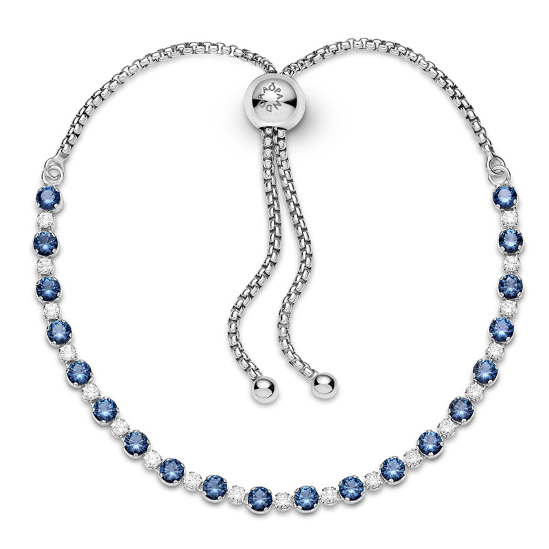 BRACCIALE PANDORA TENNIS BLU CON CHIUSURA REGOLABILE
