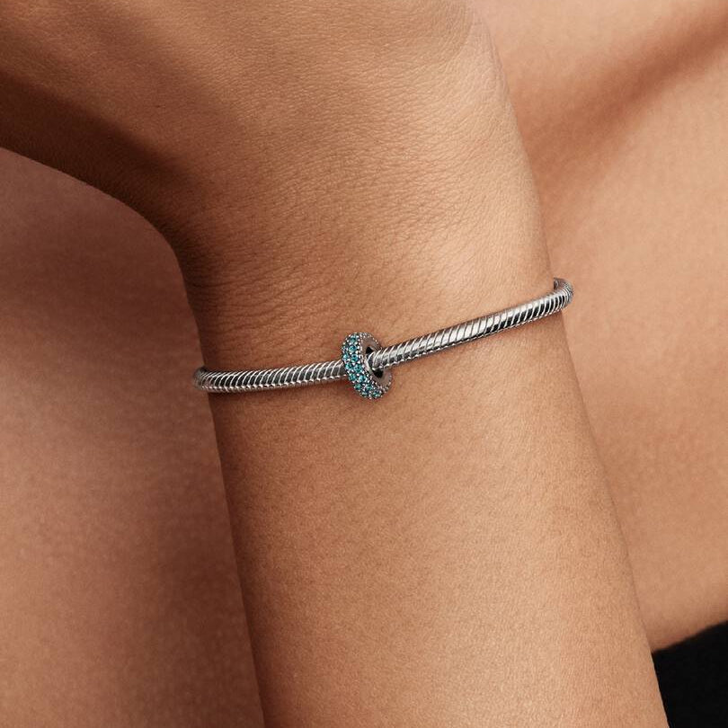 CHARM PANDORA DISTANZIATORE SCINTILLANTE AZZURRO
