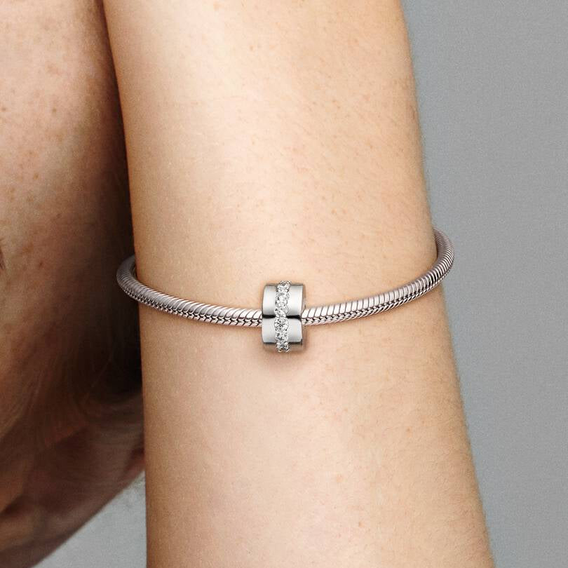 CLIP PANDORA FASCIA TRASPARENTE SCINTILLANTE