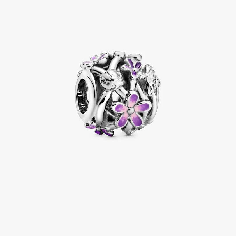 CHARM PANDORA MARGHERITA VIOLA OPENWORK