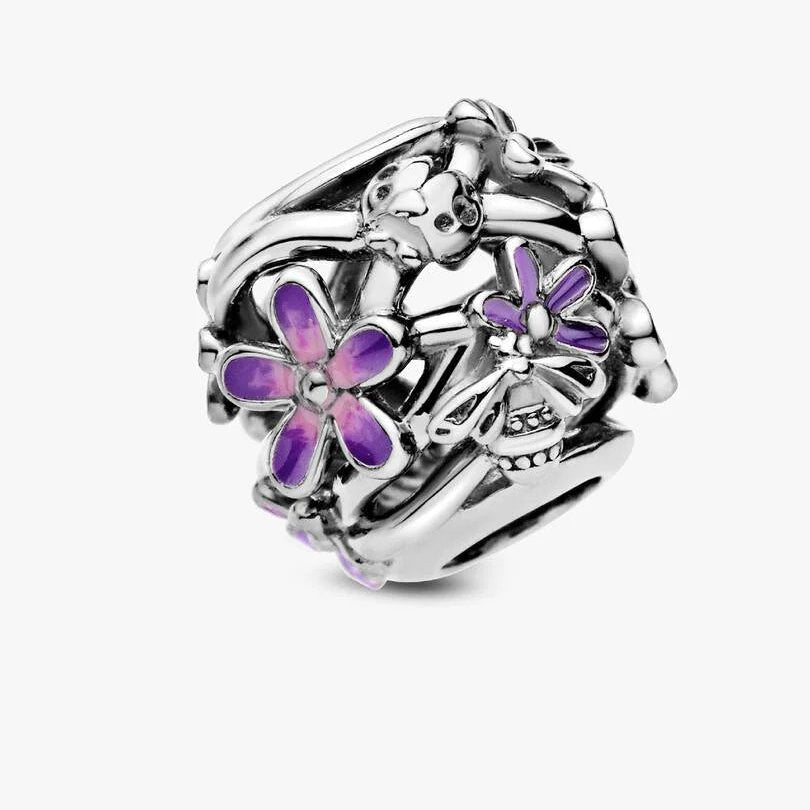 CHARM PANDORA MARGHERITA VIOLA OPENWORK