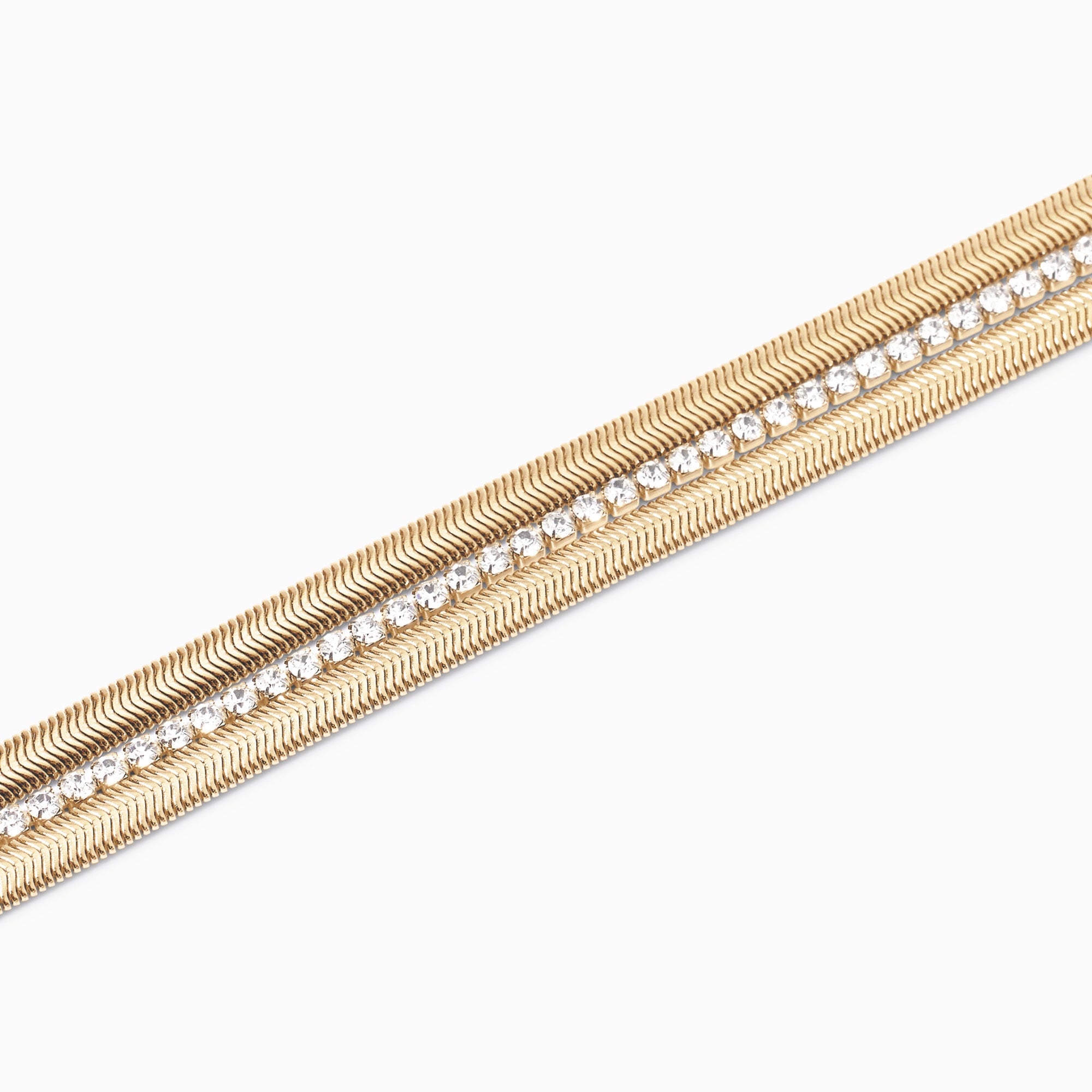 BRACCIALE KIDULT STYLE DORATO DOPPIA CATENA E TENNIS