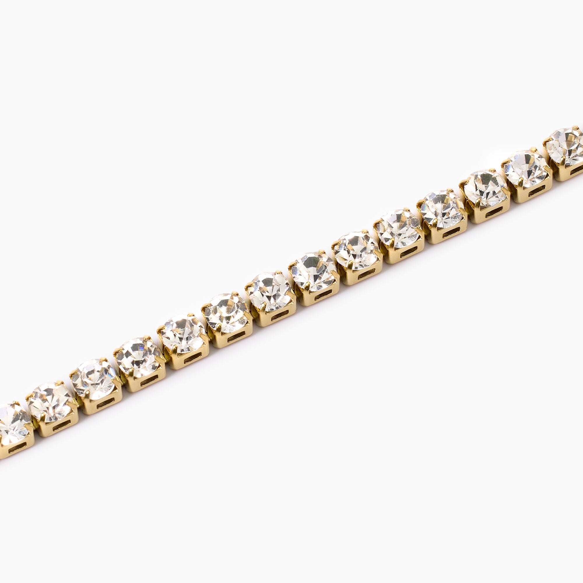 BRACCIALE TENNIS KIDULT STYLE DORATO CRISTALLI BIANCHI