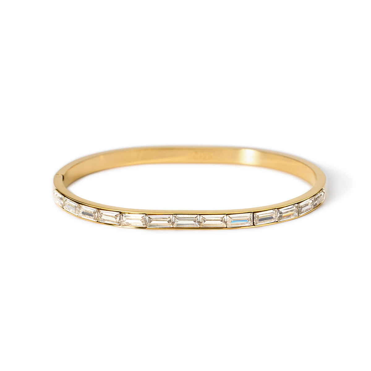 BRACCIALE KIDULT STYLE RIGIDO DORATO CON PIETRE BIANCHE