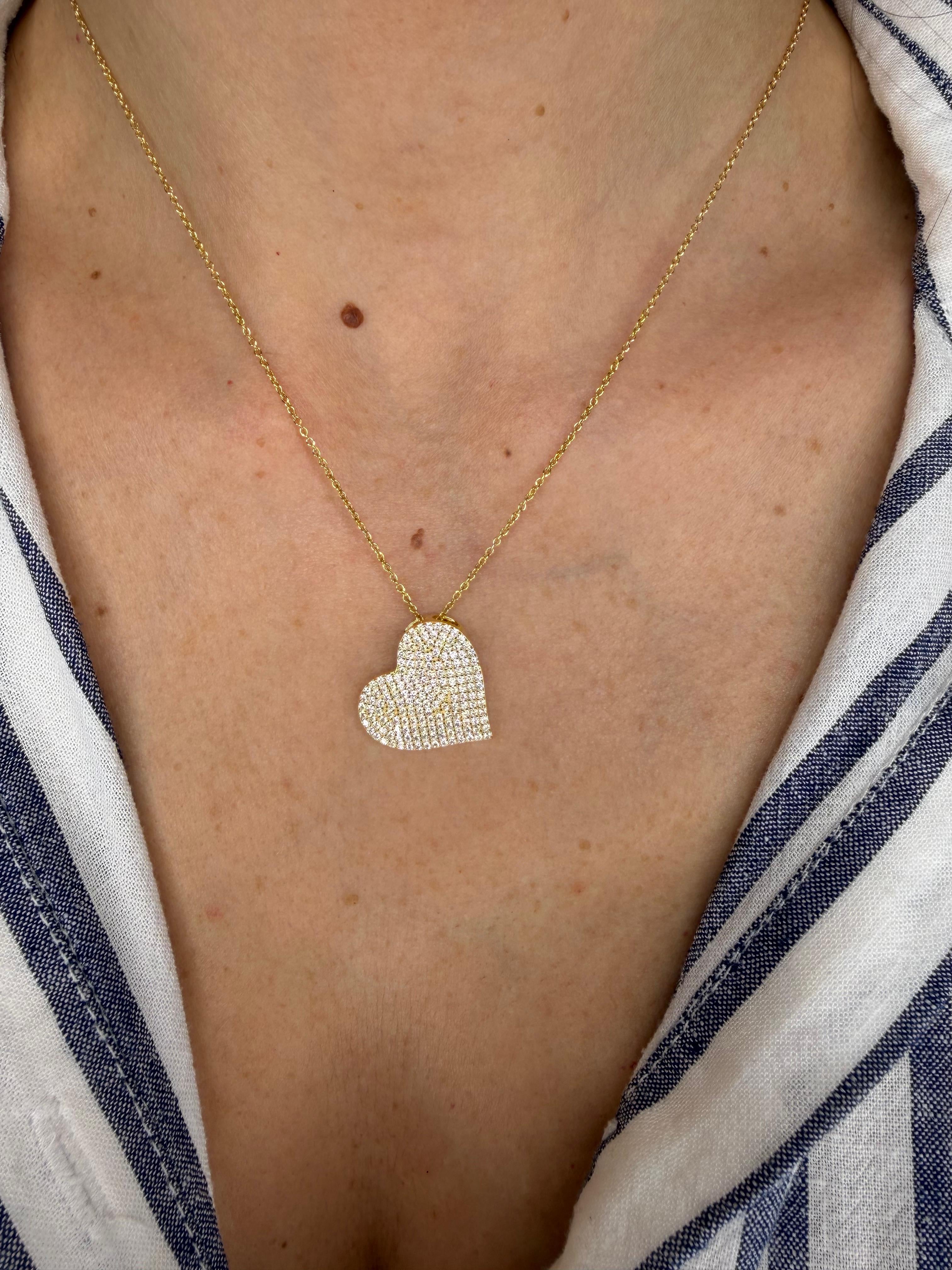 COLLANA CUORE BIG CON ZIRCONI PAVÉ DORATA IN ARGENTO 925