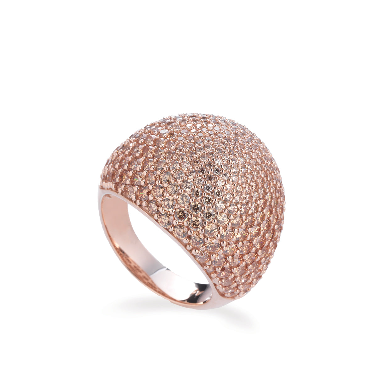 ANELLO TSARS COLLECTION 9NINE ROSÈ PAVÈ CHARDONNAY