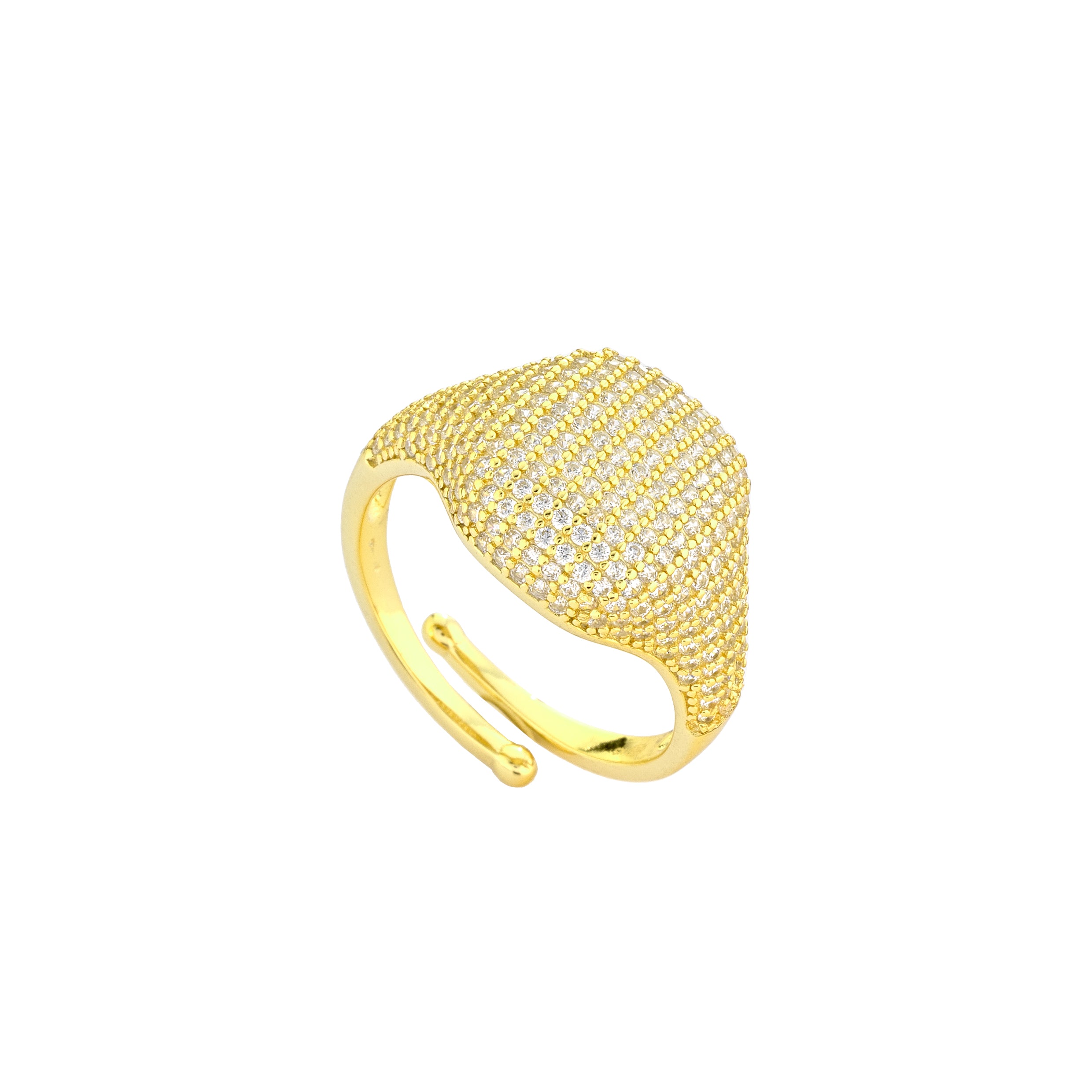 ANELLO CUORE CHEVALIER IN ARGENTO GOLD E ZIRCONI