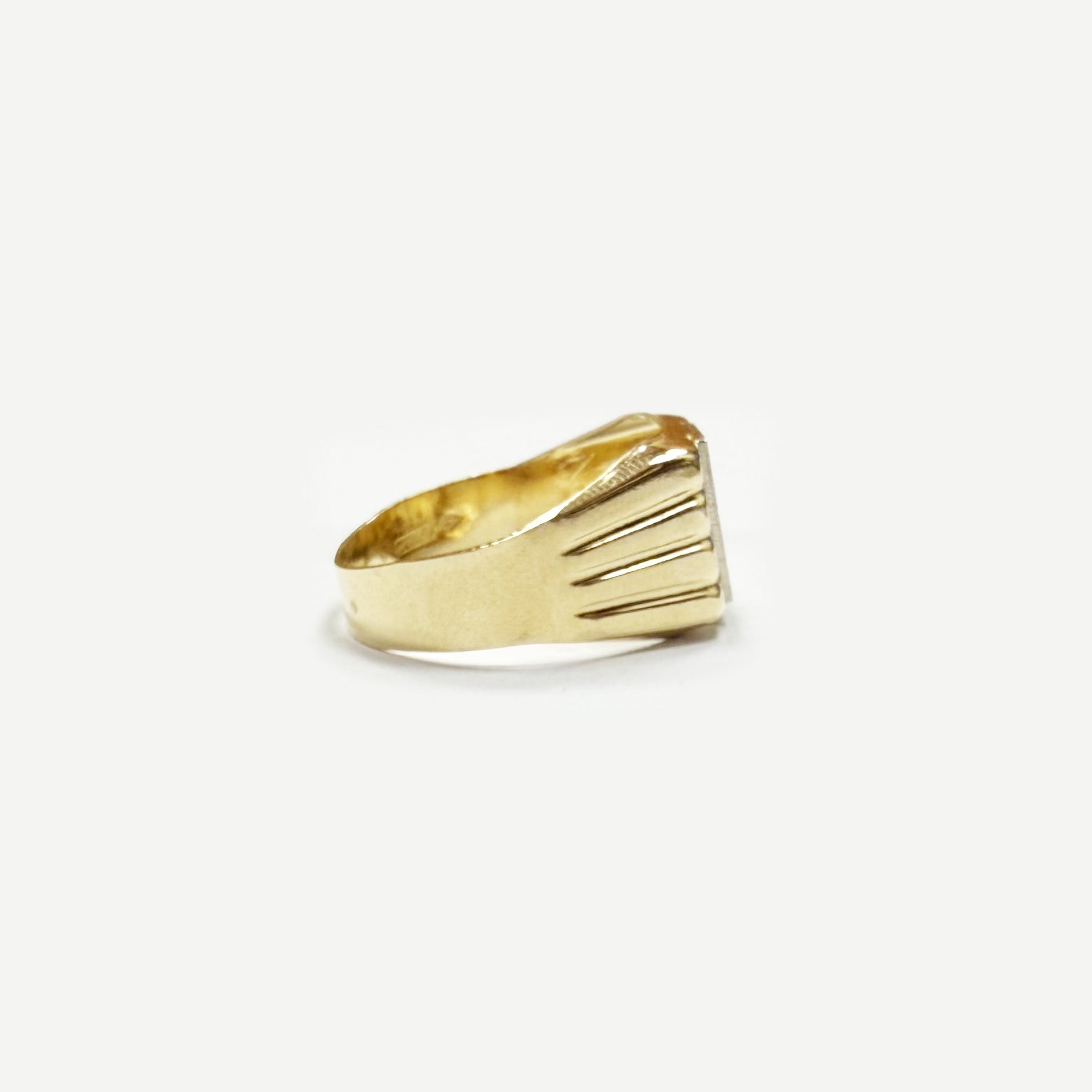 Anello uomo in oro giallo e bianco 18KT (750) – Made in Italy