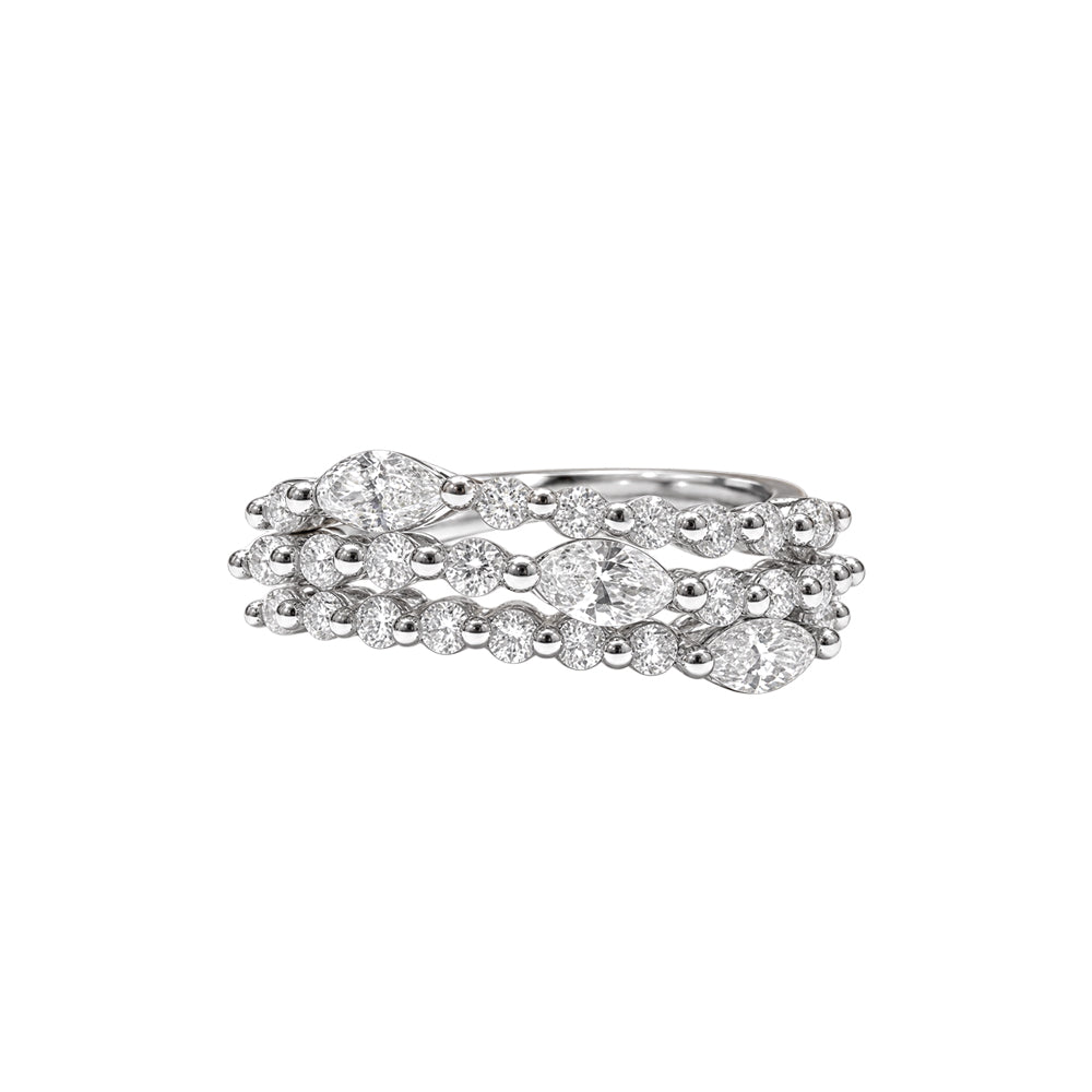 ANELLO IN ORO BIANCO 18 CARATI CON DIAMANTI