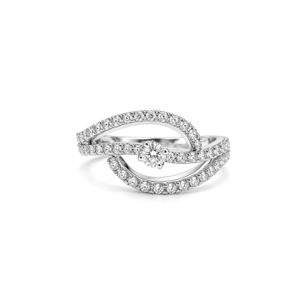 ANELLO IN ORO BIANCO 18 CARATI CON DIAMANTI
