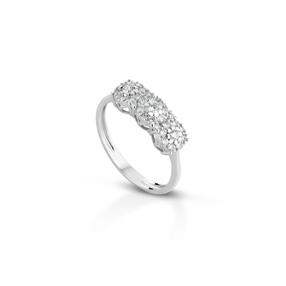 ANELLO TRILOGY IN ORO BIANCO 18 CARATI E DIAMANTI