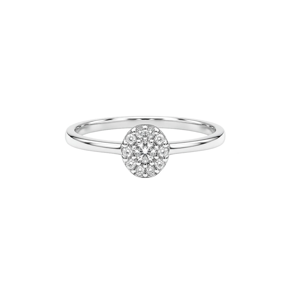 ANELLO SOLITARIO IN ORO BIANCO 18 CARATI E DIAMANTI