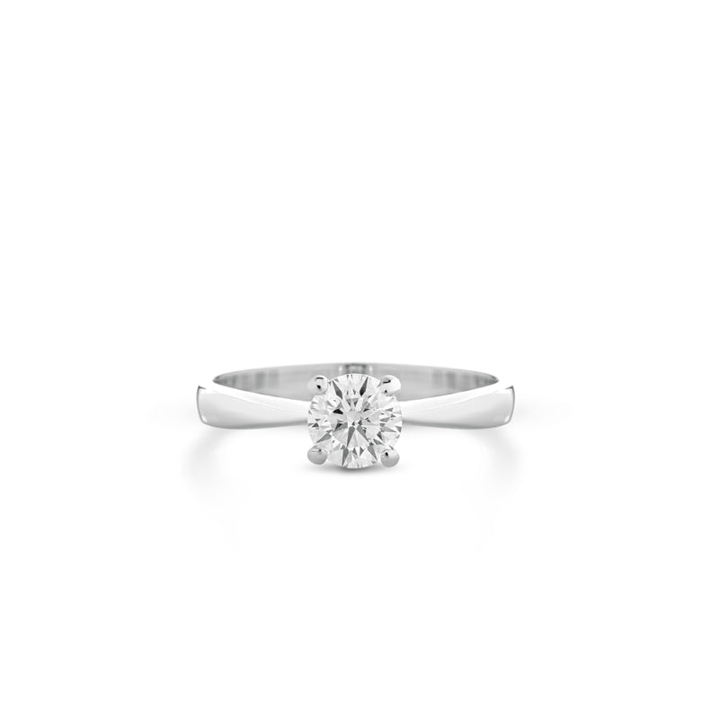 ANELLO SOLITARIO IN ORO BIANCO 18 CARATI E DIAMANTE