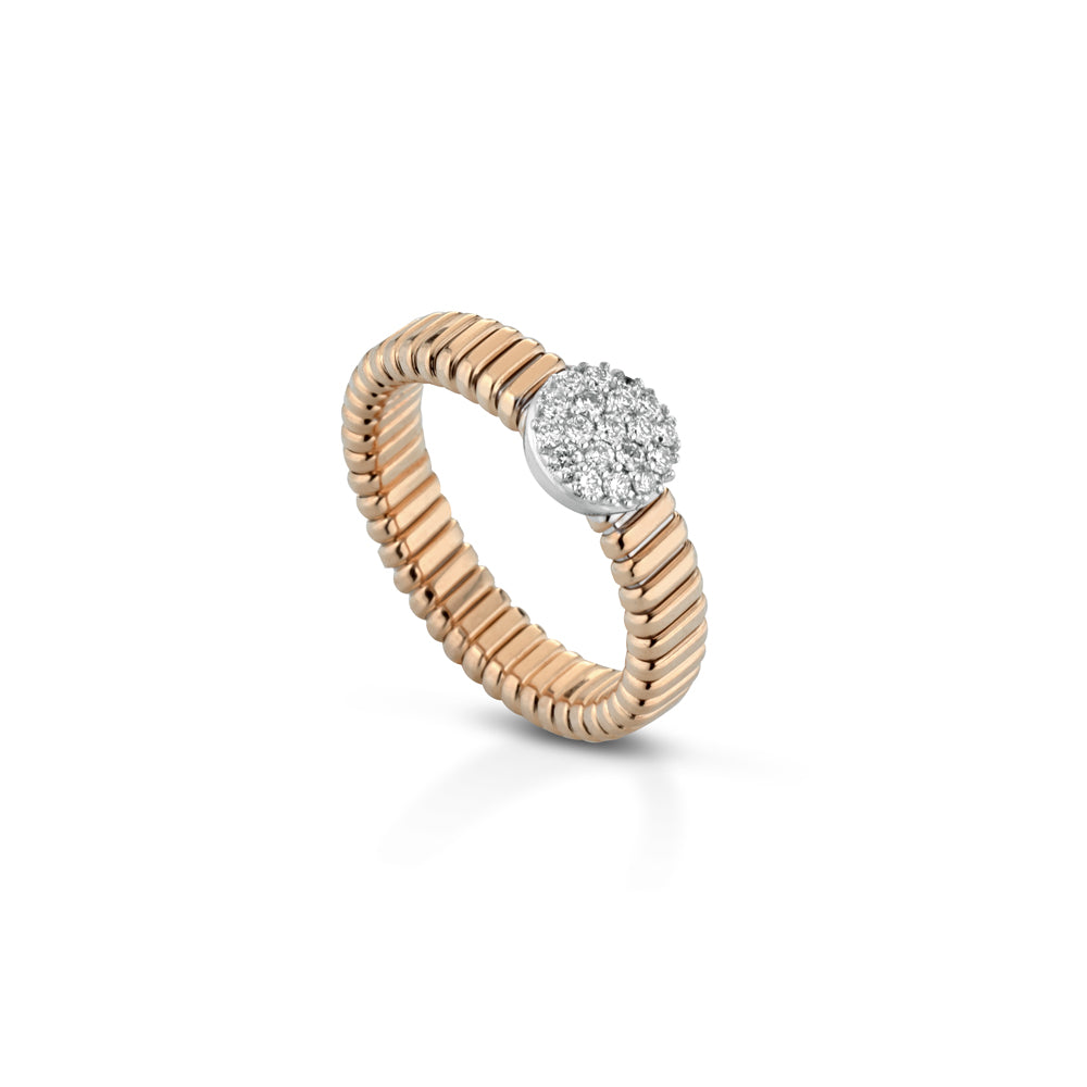 ANELLO TUBOGAS IN ORO ROSA 18 CARATI CON DIAMANTI