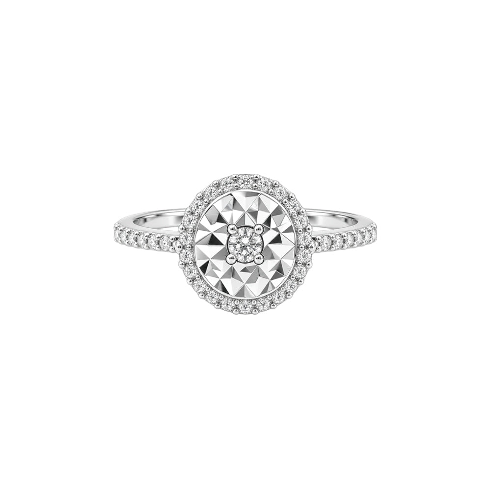 ANELLO SOLITARIO IN ORO BIANCO 18 CARATI E DIAMANTI