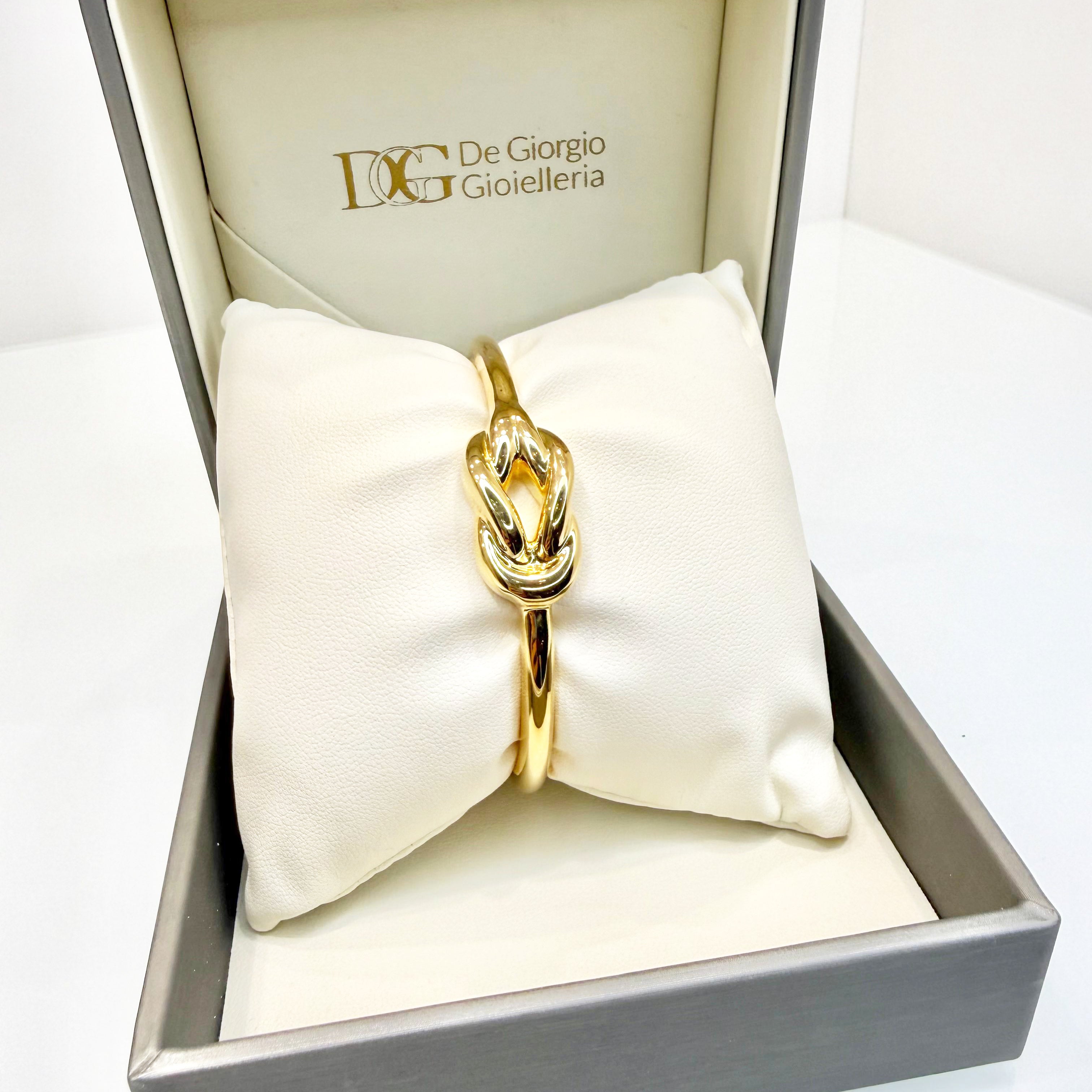 Bracciale rigido con nodo in oro giallo 18KT (750) – Made in Italy