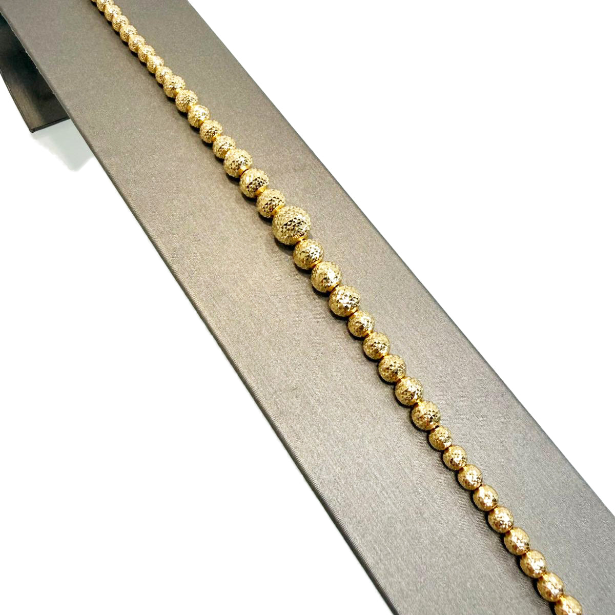 Bracciale sfere diamantate in oro giallo 18KT (750) – Elegante effetto luminoso