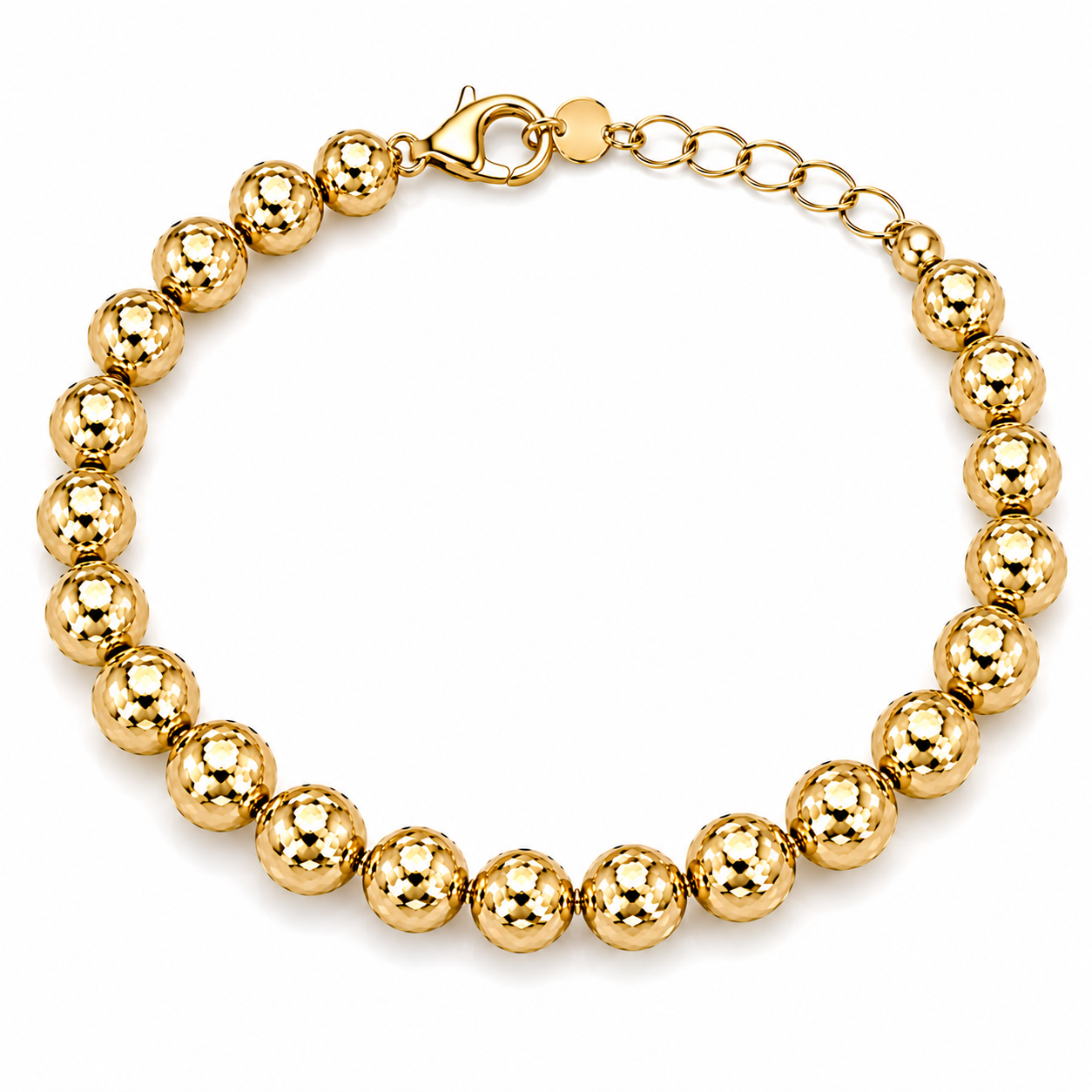 BRACCIALE CON SFERE DIAMANTATE ORO GIALLO IN ARGENTO 925