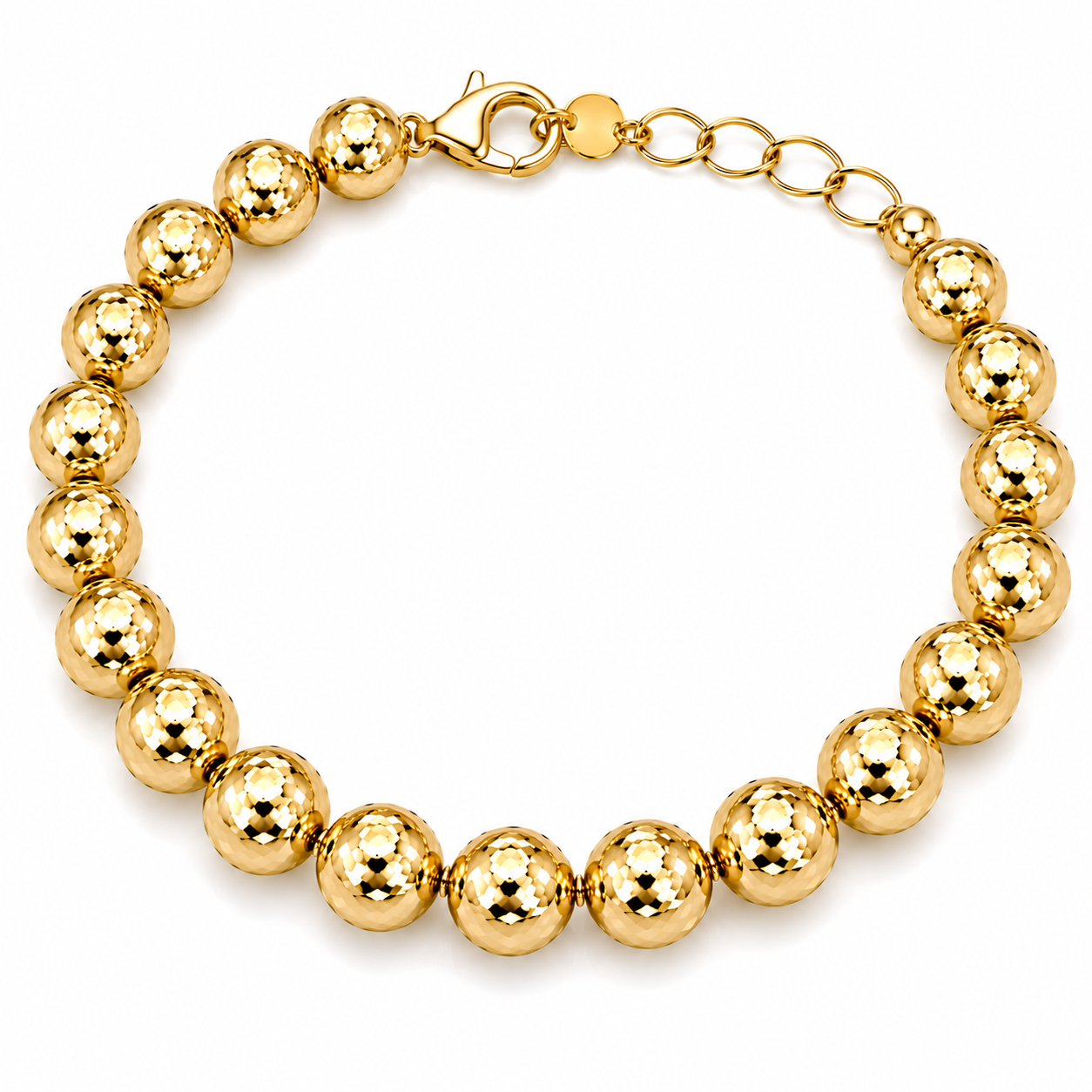BRACCIALE CON SFERE DIAMANTATE ORO GIALLO IN ARGENTO 925