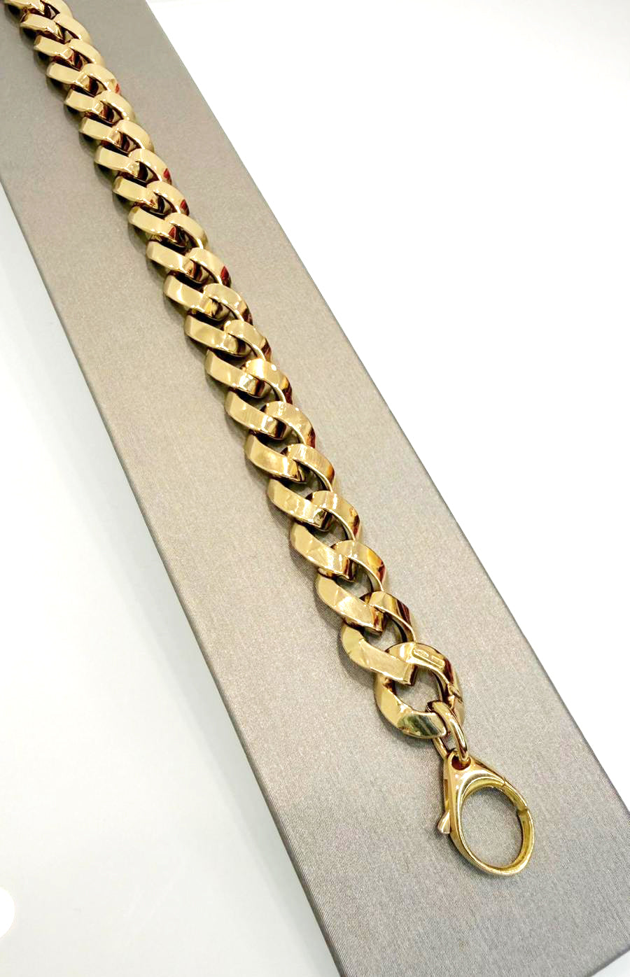 Bracciale unisex maglia grumetta piatta in oro giallo 18KT (750)