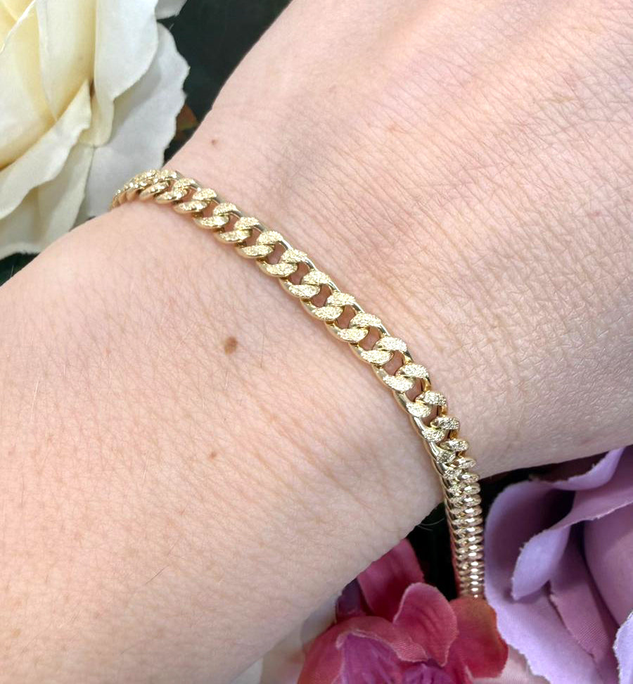 BRACCIALE GRUMETTA LUCIDA E SATINATA IN ORO GIALLO 18KT (750)