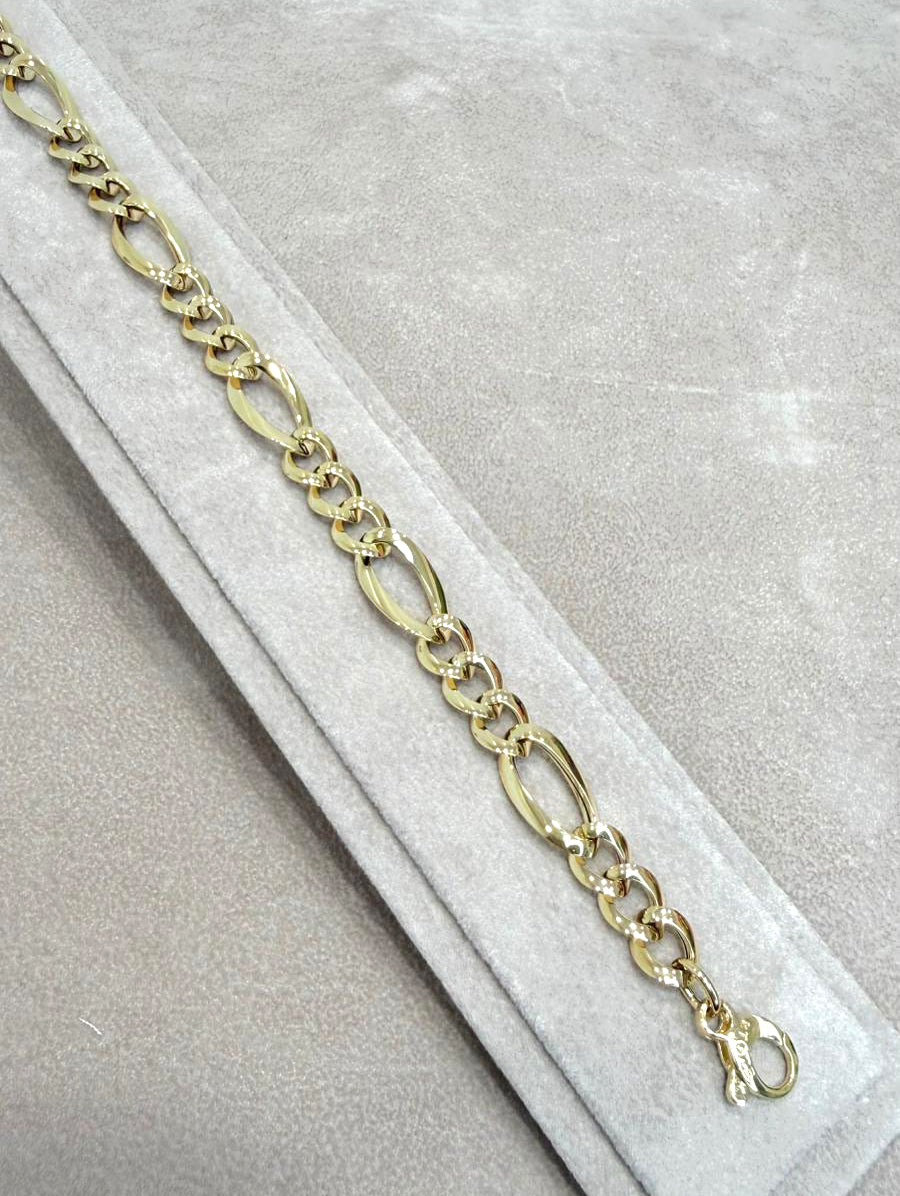 Bracciale in Oro Giallo 18 KT con Maglie Ovali Alternate