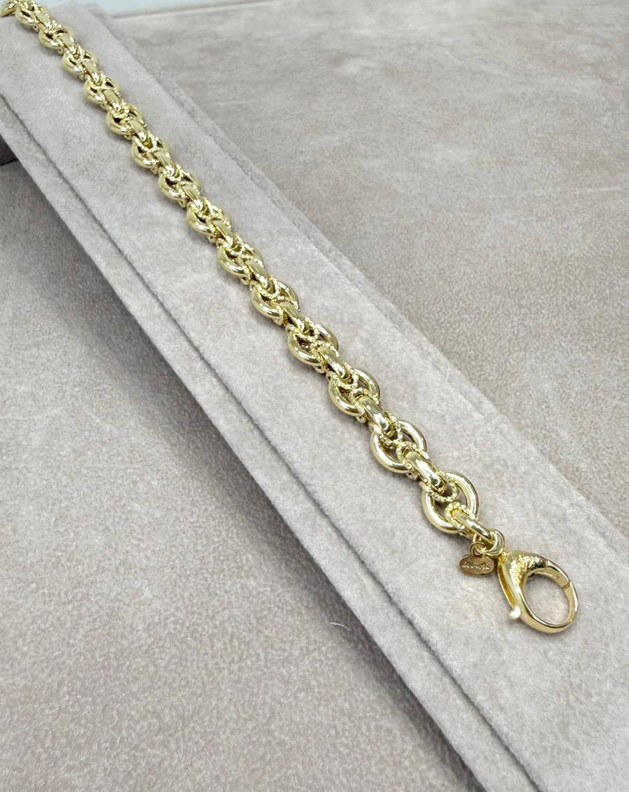 Bracciale in Oro Giallo 18 KT con Maglie Lavorate