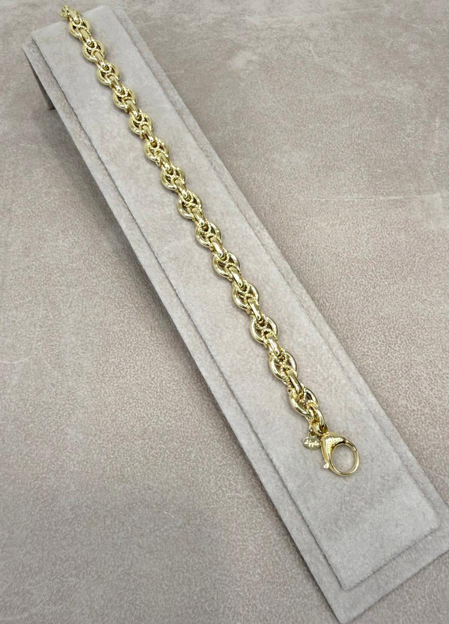 Bracciale in Oro Giallo 18 KT con Maglie Lavorate