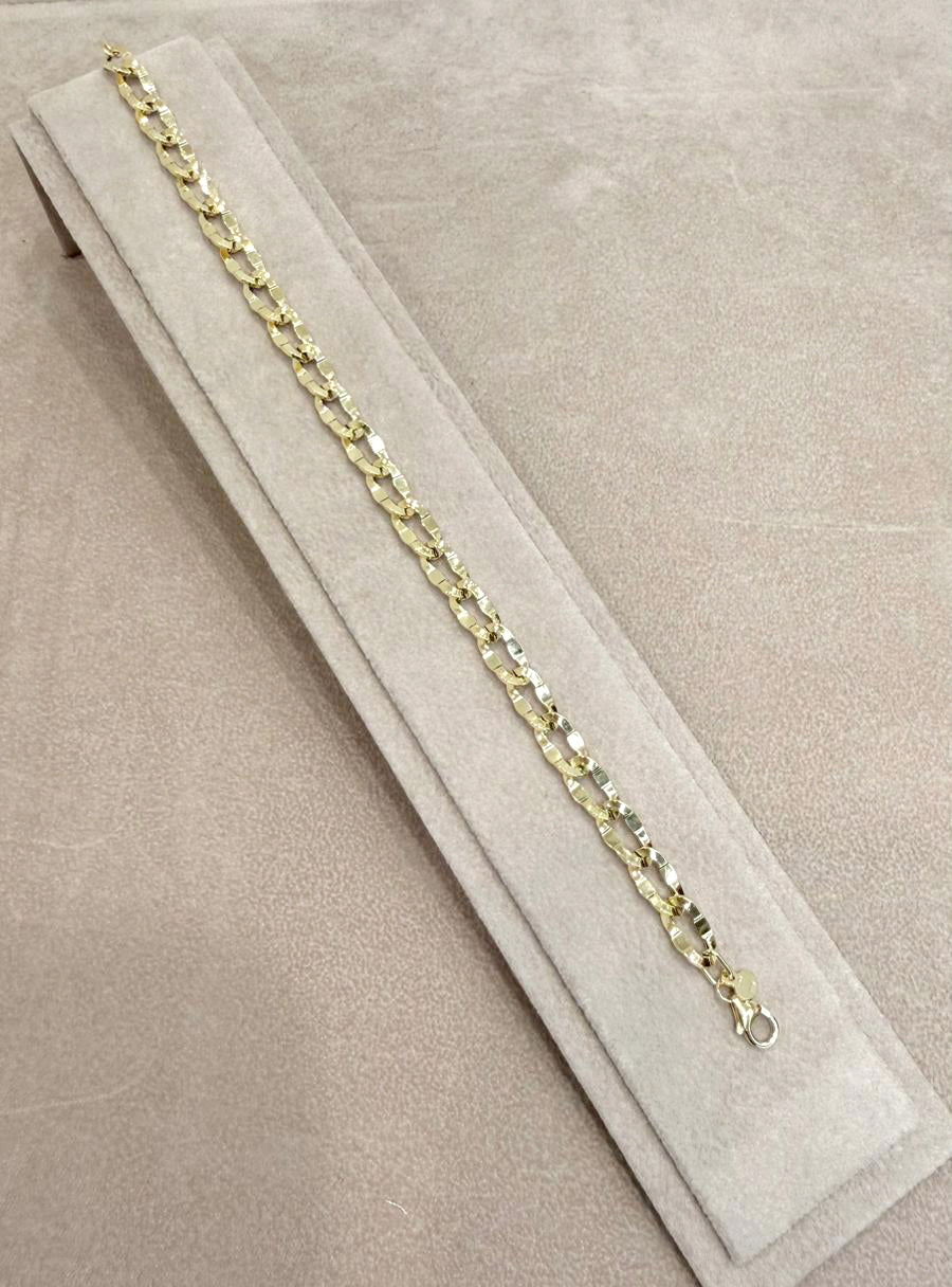 Bracciale in Oro Giallo 18 KT con Maglie Sfaccettate