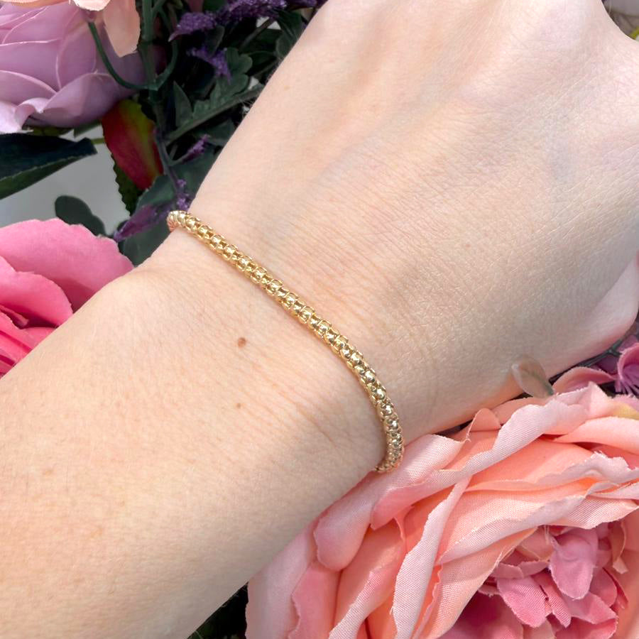 Bracciale a Maglia Compatta in Oro Giallo 18 KT