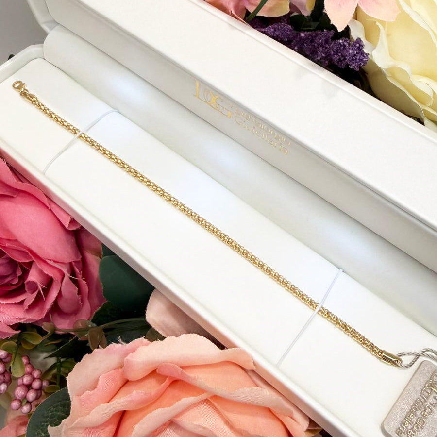Bracciale a Maglia Compatta in Oro Giallo 18 KT