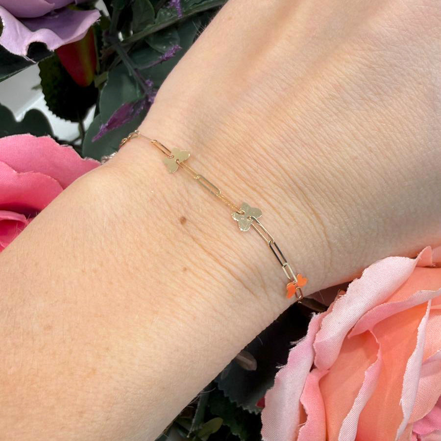 Bracciale con Farfalle in Oro Giallo 18 KT