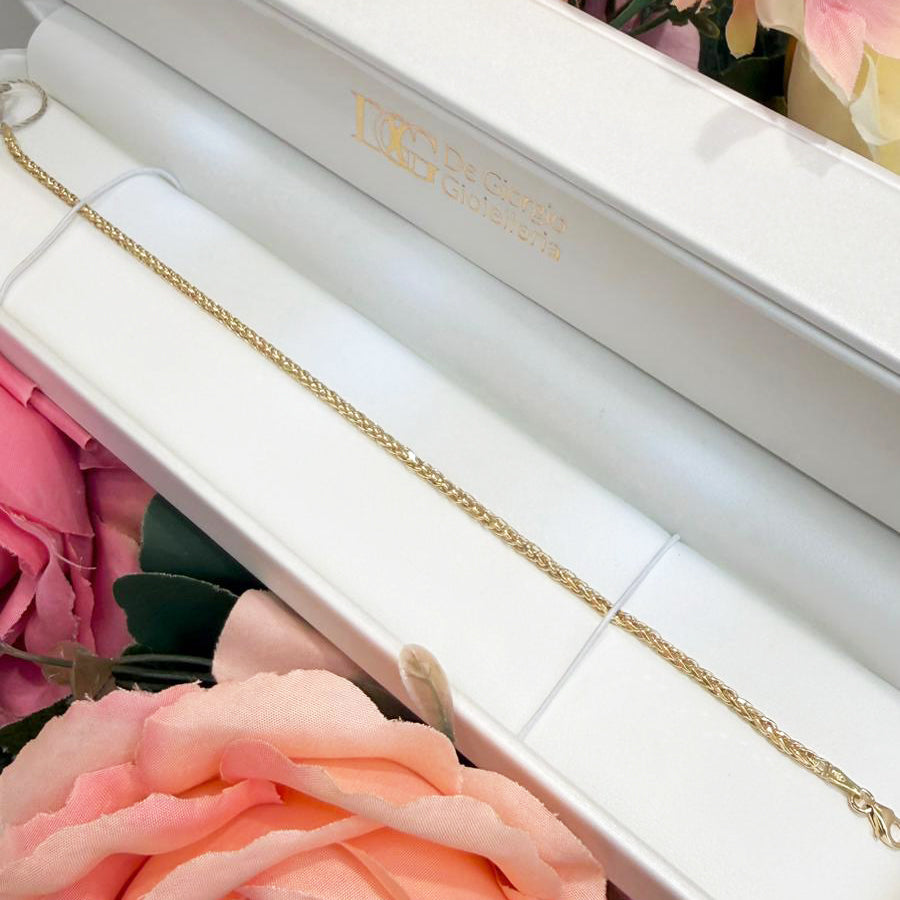 Bracciale Intrecciato Luminoso in Oro Giallo 18 KT