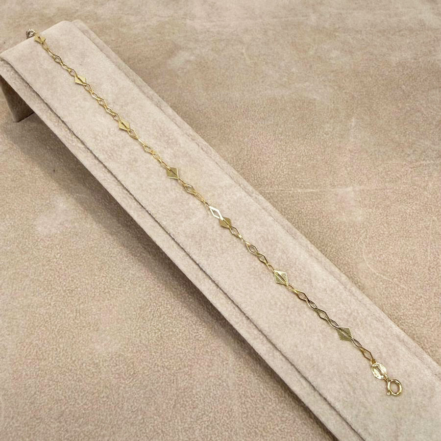 Bracciale con Rombo Geometrico in Oro Giallo 18 KT