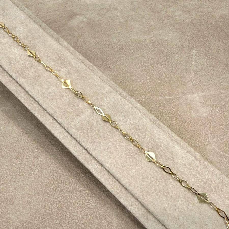 Bracciale con Rombo Geometrico in Oro Giallo 18 KT