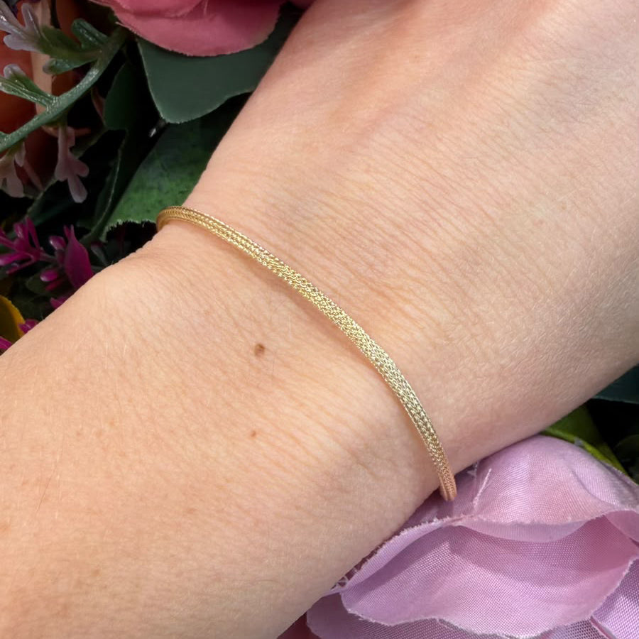 BRACCIALE IN ORO GIALLO 18 KT (750) MAGLIA INTRECCIATA