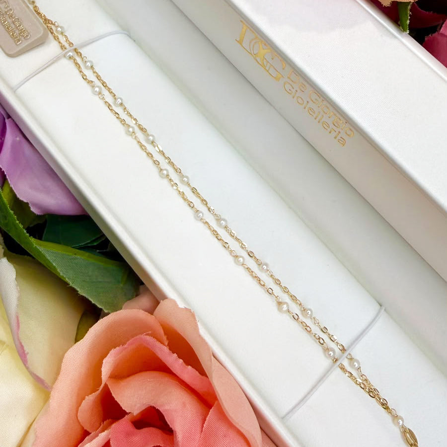 BRACCIALE IN ORO GIALLO 18 KT (750) CON PERLE