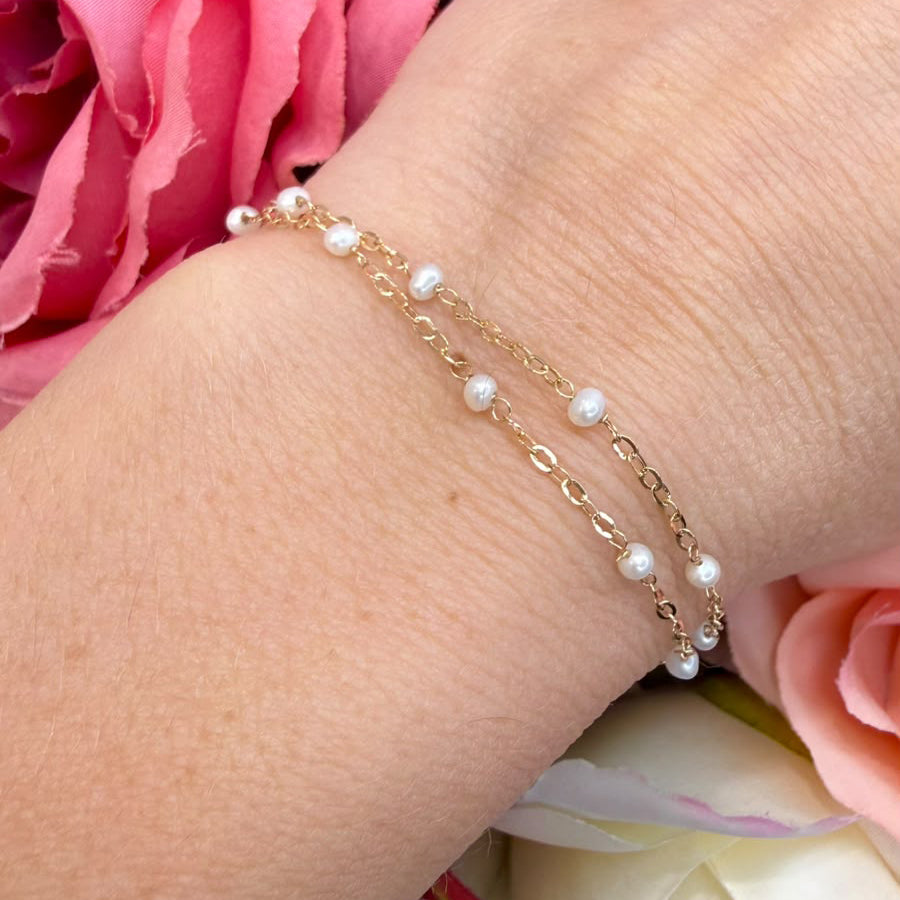 BRACCIALE IN ORO GIALLO 18 KT (750) CON PERLE